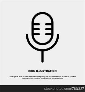 Mic, Microphone, Sound, Show Line Icon Vector