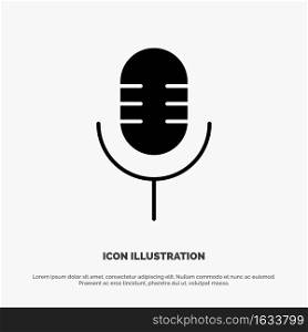 Mic, Microphone, Sound, Show solid Glyph Icon vector
