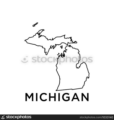 Michigan map icon design trendy