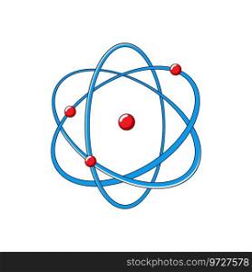 micro atom cartoon. nucleus molecular, technology research, chemistry sphere micro atom sign. isolated symbol vector illustration. micro atom cartoon vector illustration