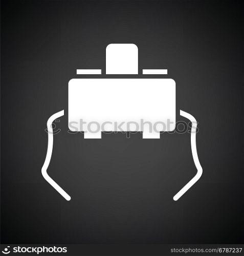 Micro button icon. Black background with white. Vector illustration.