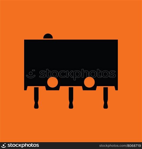 Micro button icon icon. Orange background with black. Vector illustration.