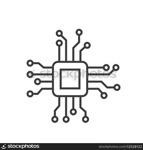 micro chip processor icon vector element design template web
