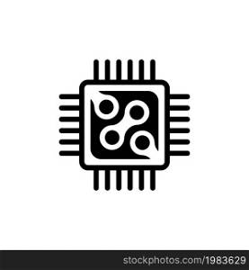 Micro Processor, Chip Circuit. Flat Vector Icon illustration. Simple black symbol on white background. Micro Processor, Chip Circuit sign design template for web and mobile UI element. Micro Processor, Chip Circuit Flat Vector Icon