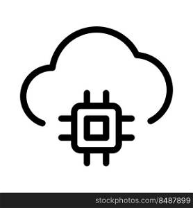 Micro processor on a cloud isolated on a white background