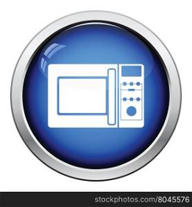 Micro wave oven icon. Glossy button design. Vector illustration.