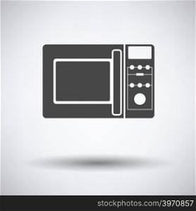 Micro wave oven icon on gray background with round shadow. Vector illustration.