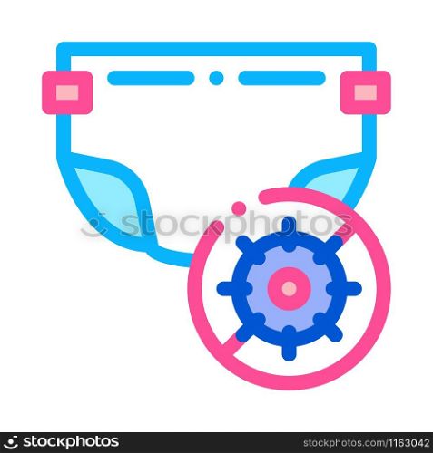 Microbe Diaper Icon Vector. Outline Smelly Diaper Sign. Isolated Contour Symbol Illustration. Microbe Diaper Icon Vector Outline Illustration