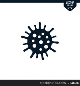 Microbe icon collection in glyph style, solid color vector