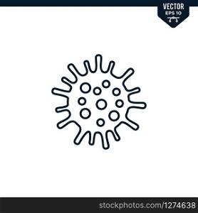 Microbe icon collection in outlined or line art style, editable stroke vector