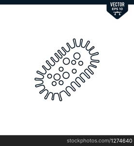 Microbe icon collection in outlined or line art style, editable stroke vector