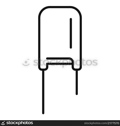 Microchip capacitor icon outline vector. Electric component. Circuit resistor. Microchip capacitor icon outline vector. Electric component