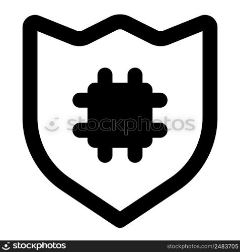 Microchip-enabled digital shield for security.