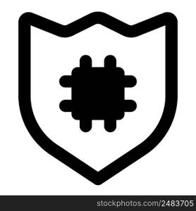 Microchip-enabled digital shield for security.