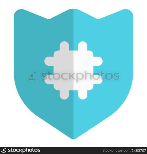 Microchip-enabled digital shield for security.