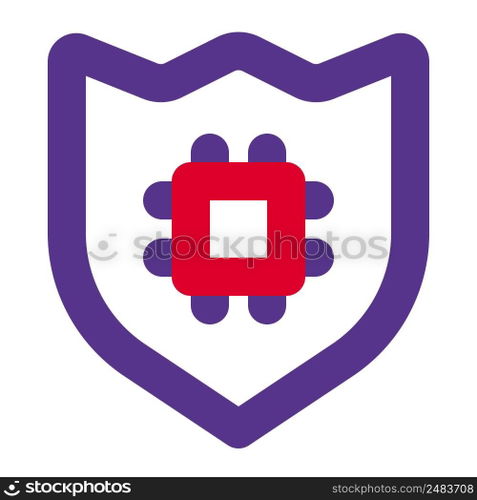 Microchip-enabled digital shield for security.