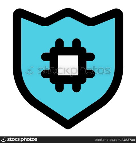 Microchip-enabled digital shield for security.