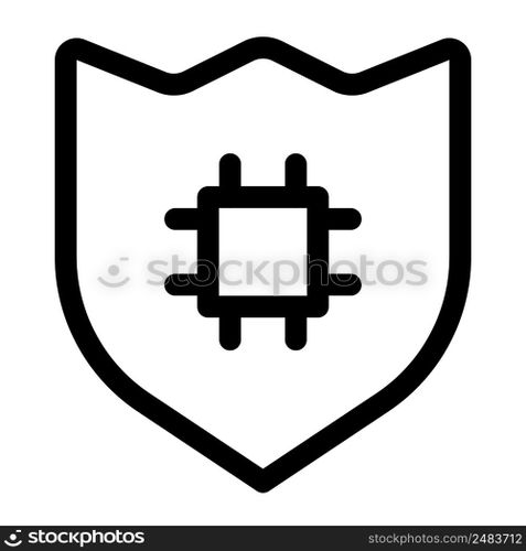 Microchip-enabled digital shield for security.