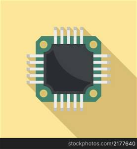 Microchip icon flat vector. Cpu circuit. Digital data. Microchip icon flat vector. Cpu circuit