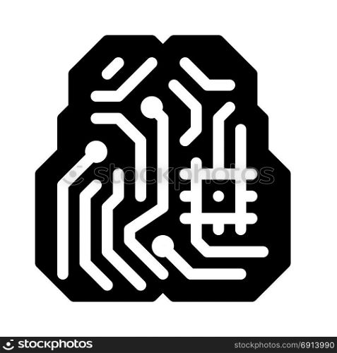 microchip, icon on isolated background