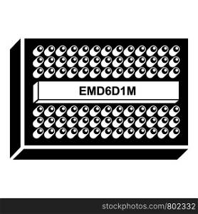 Microchip icon. Simple illustration of microchip vector icon for web. Microchip icon, simple black style
