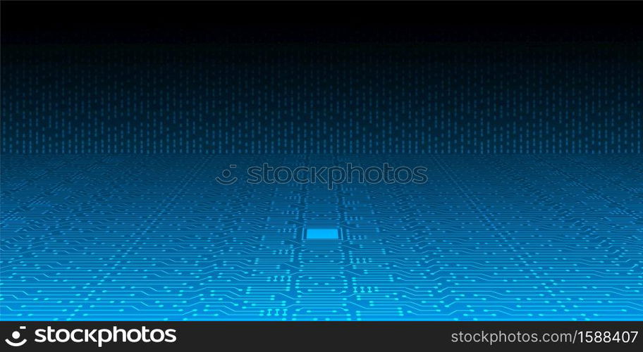 Microchip Technology Background, blue digital circuit board pattern