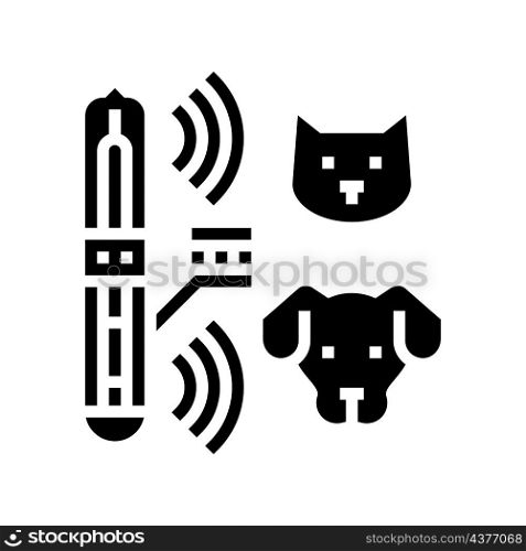 microchipping domestic animal glyph icon vector. microchipping domestic animal sign. isolated contour symbol black illustration. microchipping domestic animal glyph icon vector illustration