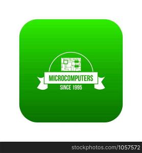 Microcomputers icon green vector isolated on white background. Microcomputers icon green vector
