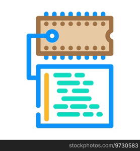 microcontroller programming electronics color icon vector. microcontroller programming electronics sign. isolated symbol illustration. microcontroller programming electronics color icon vector illustration
