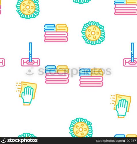 Microfiber For Clean Vector Seamless Pattern Color Line Illustration. Microfiber For Clean Vector Seamless Pattern