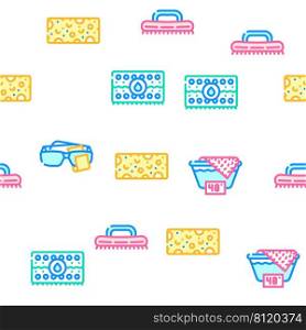 Microfiber For Clean Vector Seamless Pattern Color Line Illustration. Microfiber For Clean Vector Seamless Pattern