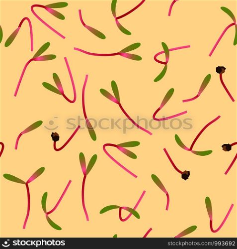 Microgreens Beet. Sprouting seeds of a plant. Seamless pattern. Vitamin supplement, vegan food. Microgreens Beet. Sprouting seeds of a plant. Seamless pattern. Vitamin supplement, vegan food.
