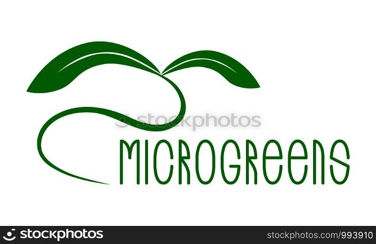 Microgreens Logo. Seed and living microgreens packaging design. Grunge texture. Microgreens Logo. Seed and living microgreens packaging design