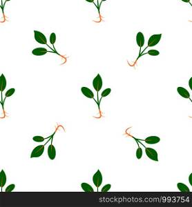 Microgreens. Sprouting seeds of a plant. Seamless pattern. Vitamin supplement. Isolated on white. Microgreens. Sprouting seeds of a plant. Seamless pattern.