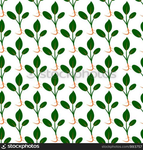 Microgreens. Sprouting seeds. Seamless pattern. Vitamin supplement, vegan food. Isolated on white. Symmetrical arrangement. Microgreens. Sprouting seeds of a plant. Seamless pattern.