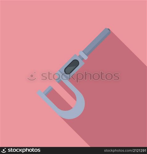 Micrometer instrument icon flat vector. Precision vernier. Technical screw. Micrometer instrument icon flat vector. Precision vernier