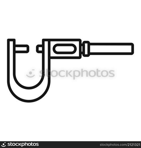 Micrometer instrument icon outline vector. Precision vernier. Technical screw. Micrometer instrument icon outline vector. Precision vernier