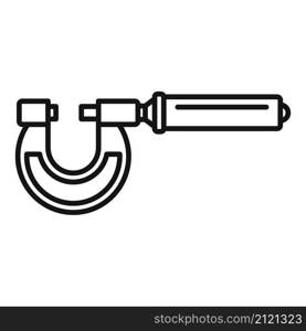 Micrometer measurement icon outline vector. Design caliper. Technical instrument. Micrometer measurement icon outline vector. Design caliper