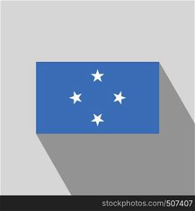 Micronesia,Federated States flag Long Shadow design vector