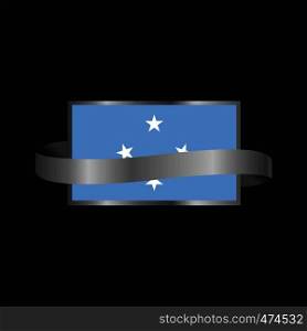 Micronesia,Federated States flag Ribbon banner design