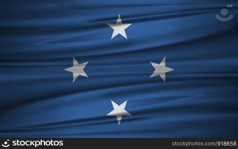 Micronesia flag vector. Vector flag of Micronesia blowig in the wind. EPS 10.