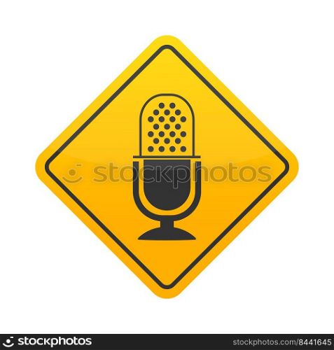 Microphone. A device for converting voice into an electrical signal. Vector icon for websites and applications. Flat style. 