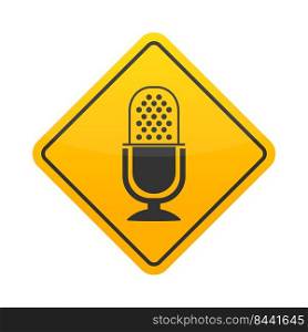 Microphone. A device for converting voice into an electrical signal. Vector icon for websites and applications. Flat style. 