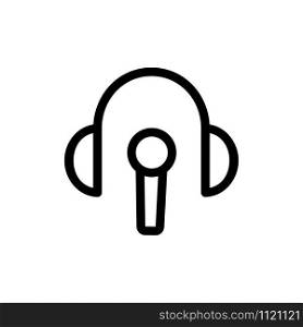 microphone and headphones icon vector. A thin line sign. Isolated contour symbol illustration. microphone and headphones icon vector. Isolated contour symbol illustration