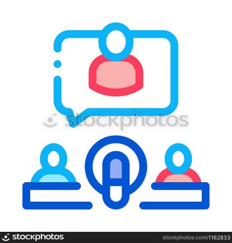 Microphone And Hosts Icon Vector. Outline Microphone And Hosts Sign. Isolated Contour Symbol Illustration. Microphone And Hosts Icon Outline Illustration