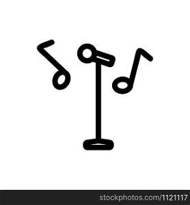 microphone and note icon vector. A thin line sign. Isolated contour symbol illustration. microphone and note icon vector. Isolated contour symbol illustration