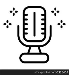 Microphone birthday icon outline vector. Present party. Holiday surprise. Microphone birthday icon outline vector. Present party