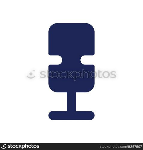 Microphone black glyph ui icon. Recording audio. Mobile application. User interface design. Silhouette symbol on white space. Solid pictogram for web, mobile. Isolated vector illustration. Microphone black glyph ui icon
