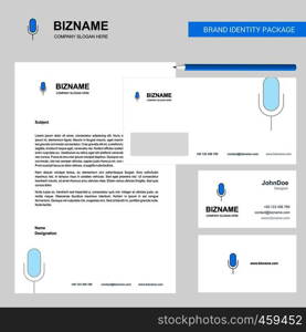 Microphone Business Letterhead, Envelope and visiting Card Design vector template