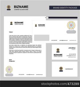Microphone Business Letterhead, Envelope and visiting Card Design vector template